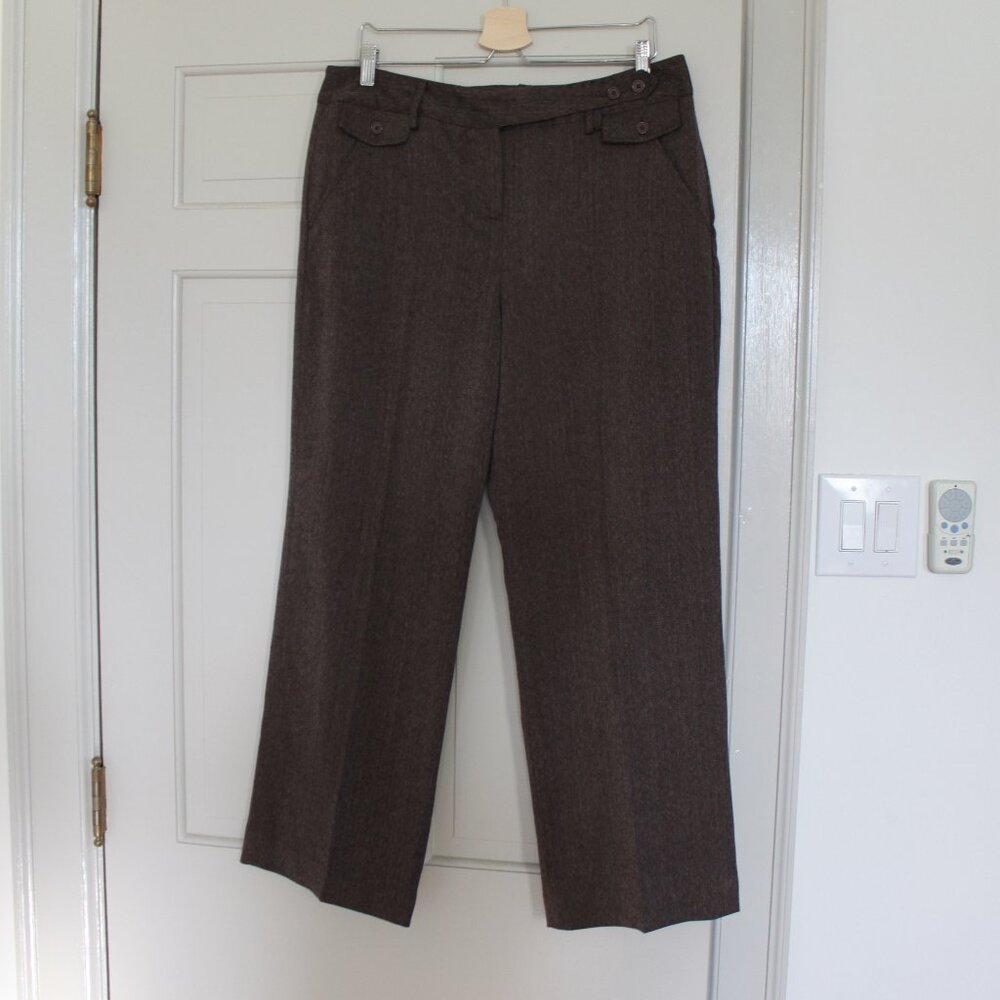 New Directions Brown Tweed Dress Pants Size 14